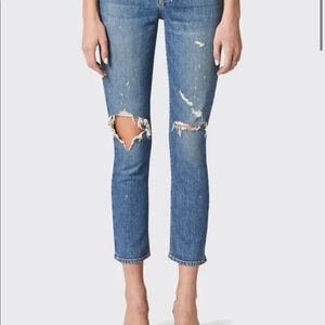 Hudson Holly High-Rise Crop Straight Leg Jeans Size 24
